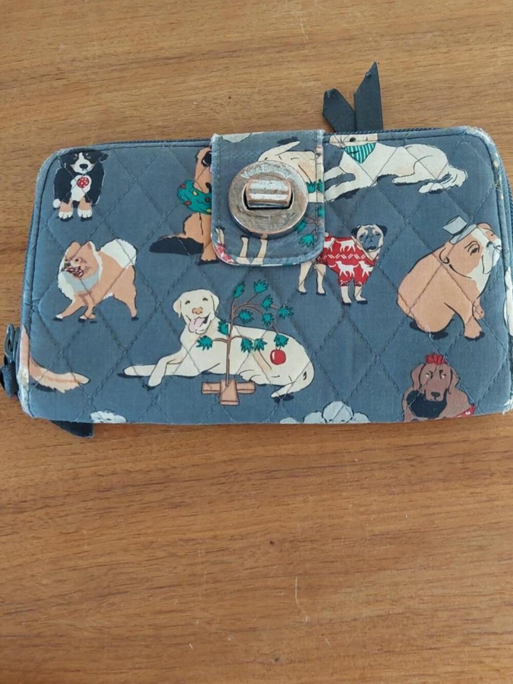 vera bradley dog show best in show Christmas dogs Blue quilted wallet with carto